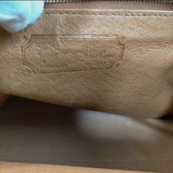 MCM Vintage Authentic Cognac Monogram Bowler Bag w/Crossbody Shoulder Strap - Picture 7 of 9